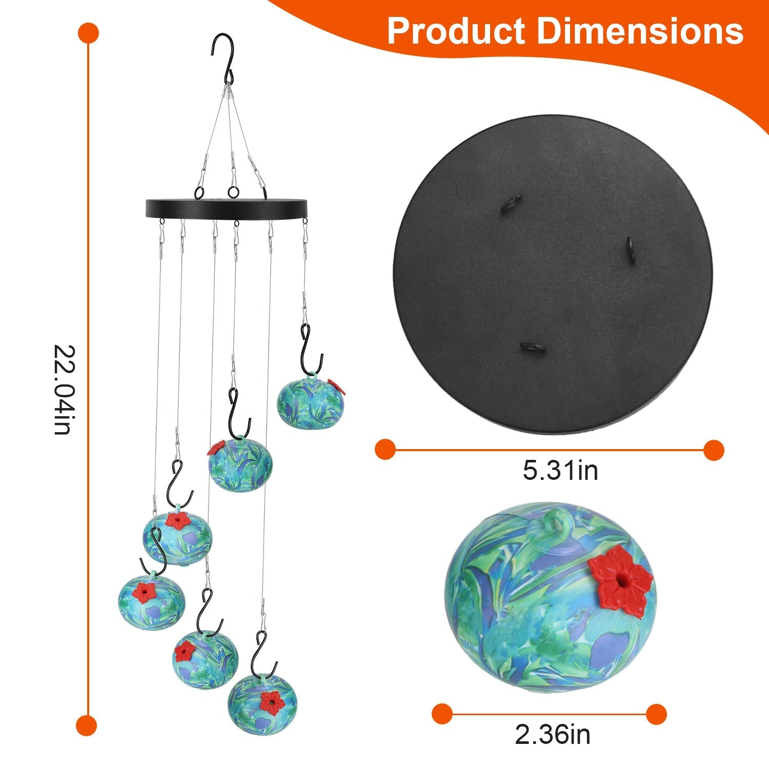 GBruno Wind Chimes Humming Bird Feeder - Che Cose Belle