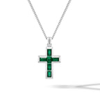 Gemstone Cross Pendant - Emerald - Che Cose Belle