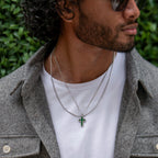 Gemstone Cross Pendant - Emerald - Che Cose Belle