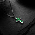 Gemstone Cross Pendant - Emerald - Che Cose Belle