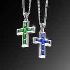 Gemstone Cross Pendant - Emerald - Che Cose Belle