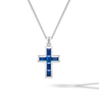 Gemstone Cross Pendant - Sapphire - Che Cose Belle