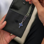 Gemstone Cross Pendant - Sapphire - Che Cose Belle