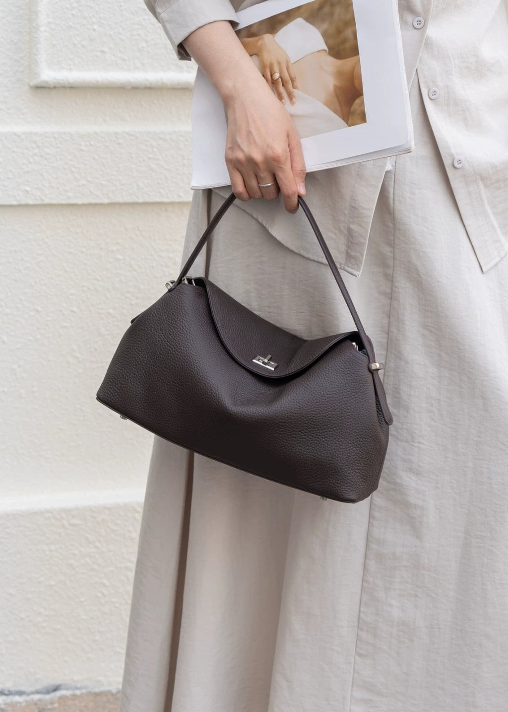 Genuine Leather Commuter Versatile Single-shoulder Women's Crossbody Bag, Simple, Large Capacity, Premium First-layer Cowhide Handbag - Che Cose Belle