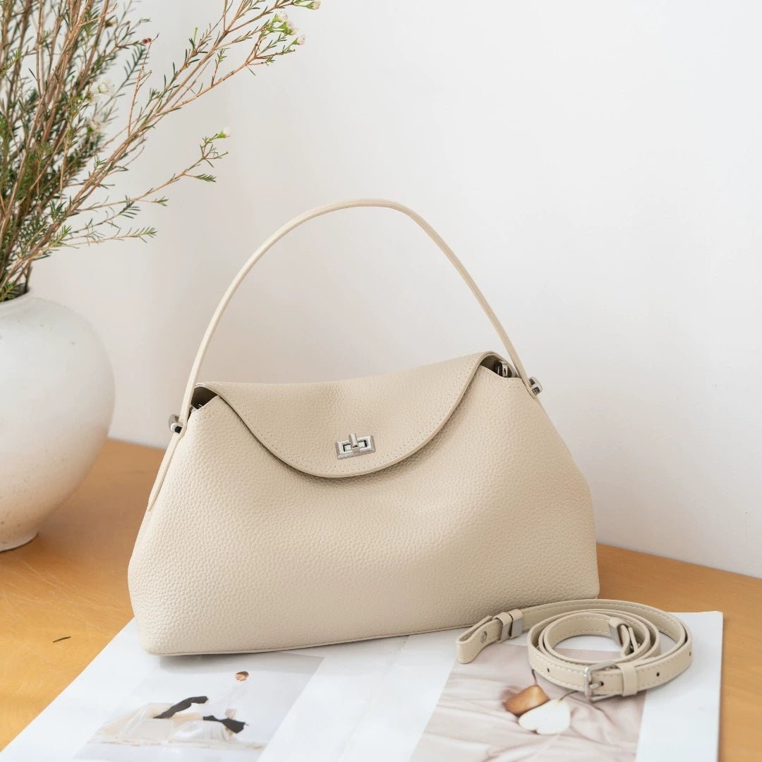Genuine Leather Commuter Versatile Single-shoulder Women's Crossbody Bag, Simple, Large Capacity, Premium First-layer Cowhide Handbag - Che Cose Belle