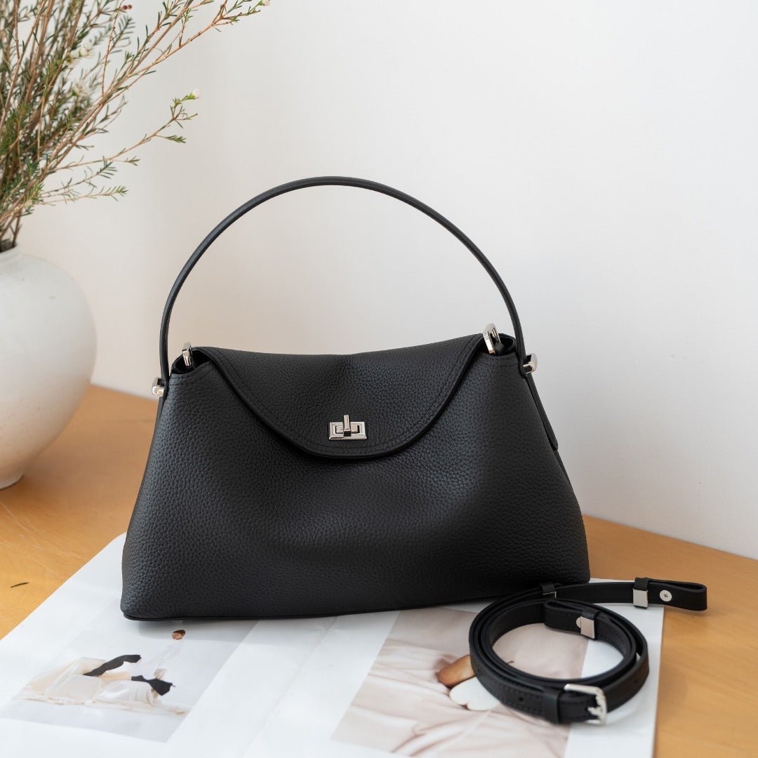 Genuine Leather Commuter Versatile Single-shoulder Women's Crossbody Bag, Simple, Large Capacity, Premium First-layer Cowhide Handbag - Che Cose Belle
