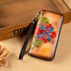 Genuine Leather Long First-Layer Cowhide Wallet Zipper Purse - Che Cose Belle