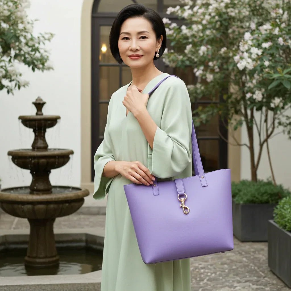 Genuine Leather Tote / Laptop Bag – pebbled leather tote - Che Cose Belle