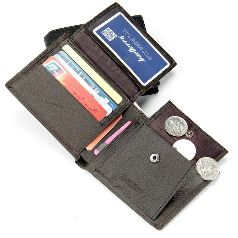 Genuine Leather Two-Fold Short Coin Purse For Men - Che Cose Belle