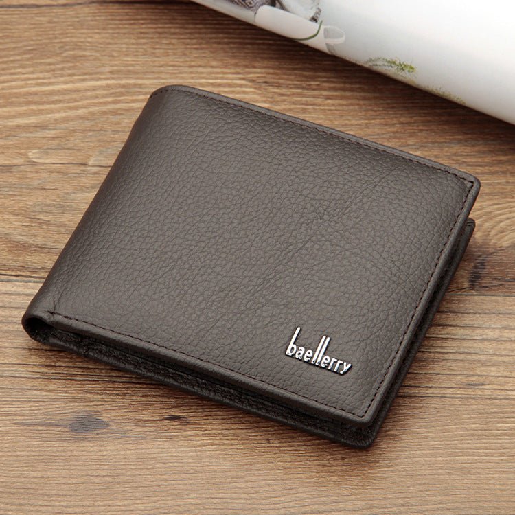 Genuine Leather Two-Fold Short Coin Purse For Men - Che Cose Belle