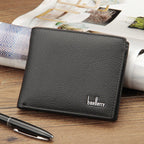 Genuine Leather Two-Fold Short Coin Purse For Men - Che Cose Belle