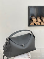 Genuine Leather Women's Bag, Cross-border High-end T-shaped Lock, Large-capacity Shoulder And Handbag, Top-layer Cowhide Underarm Bag - Che Cose Belle