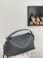 Genuine Leather Women's Bag, Cross-border High-end T-shaped Lock, Large-capacity Shoulder And Handbag, Top-layer Cowhide Underarm Bag - Che Cose Belle