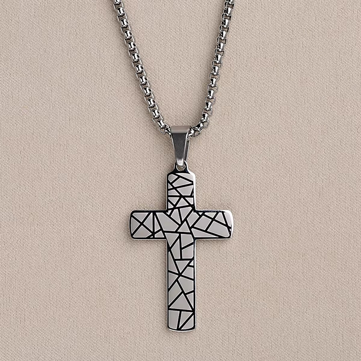 Geometric Cross Necklace - Che Cose Belle
