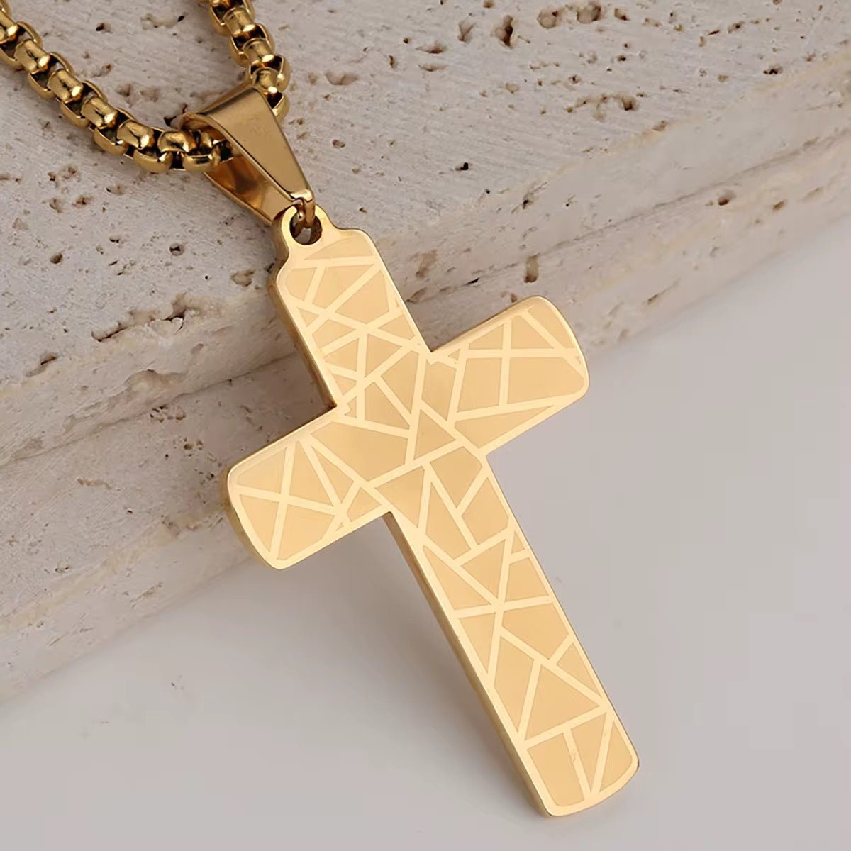 Geometric Cross Necklace - Che Cose Belle