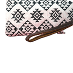 Geometric Embroidered Wristlet Bag with Leather Strap – Thailand - Che Cose Belle