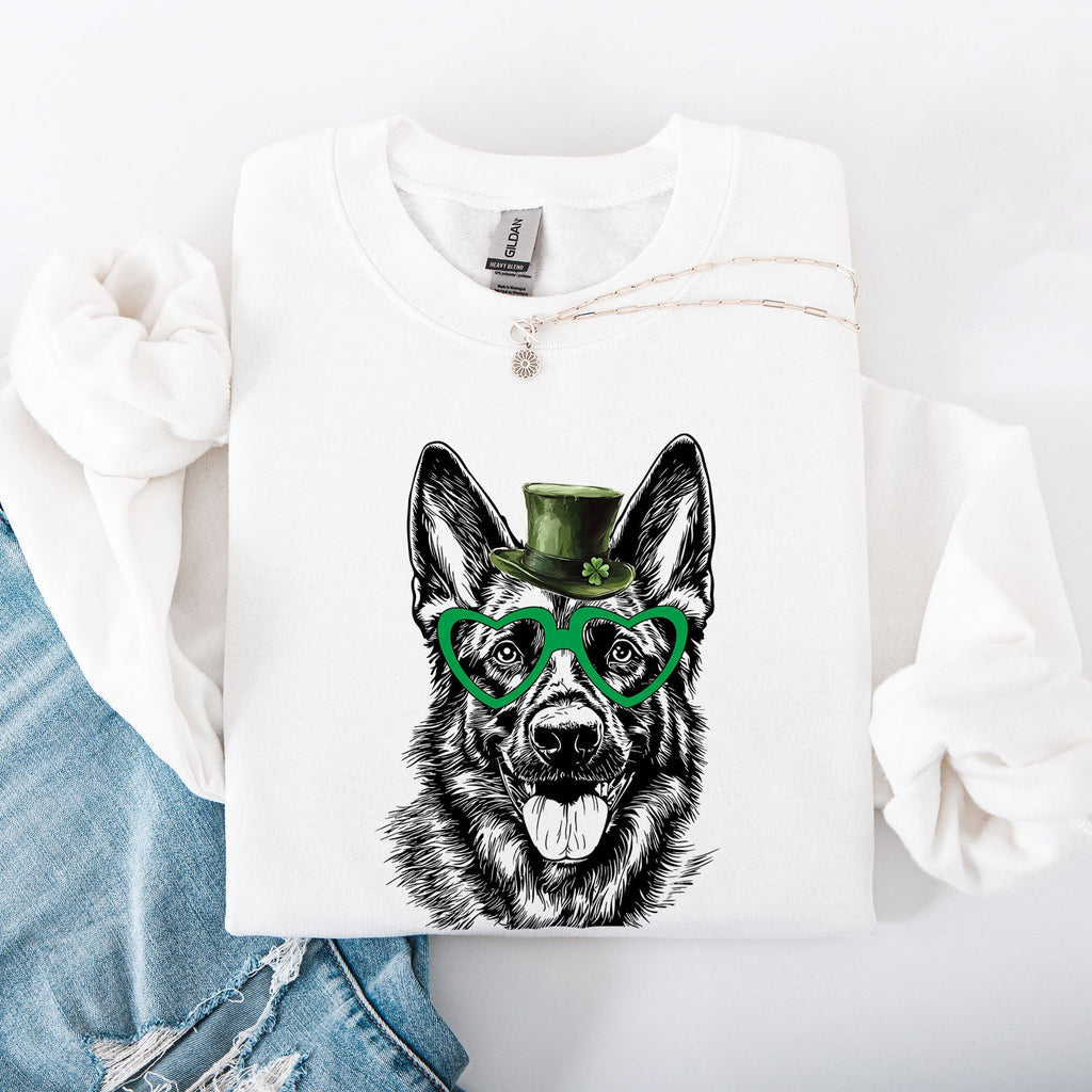 German Shepherd, Adorable Dog, St Patrick's Day, Lucky, Irish Sweatshirt - Che Cose Belle