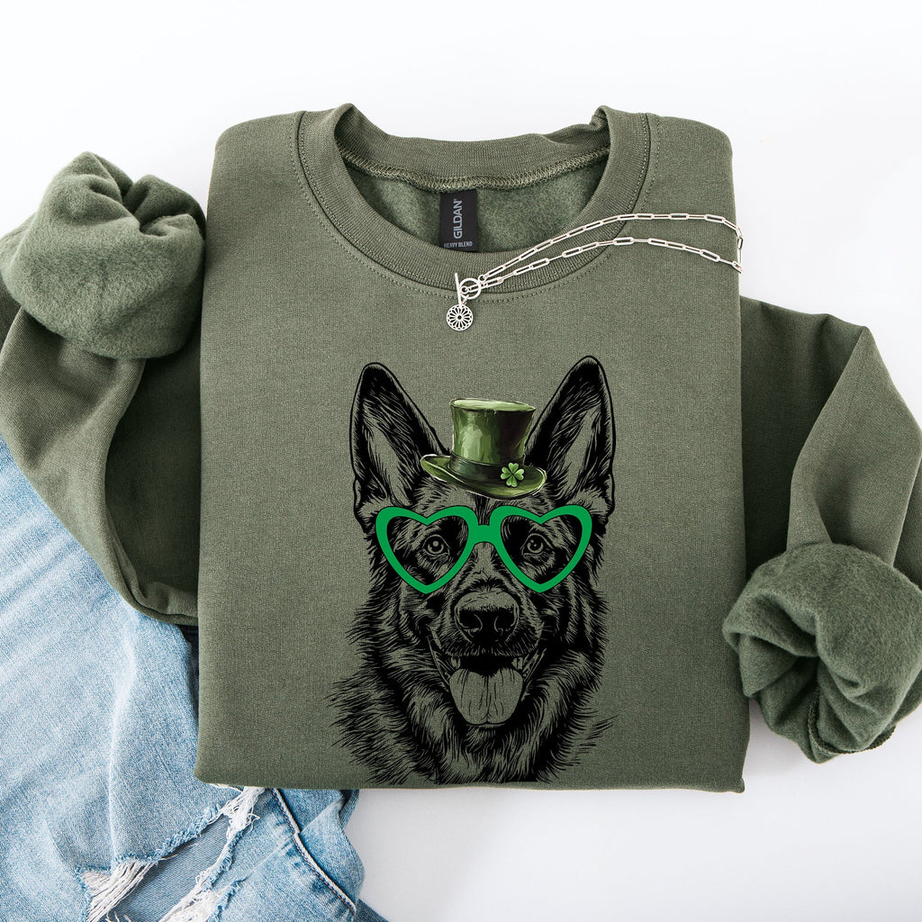 German Shepherd, Adorable Dog, St Patrick's Day, Lucky, Irish Sweatshirt - Che Cose Belle