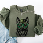 German Shepherd, Adorable Dog, St Patrick's Day, Lucky, Irish Sweatshirt - Che Cose Belle