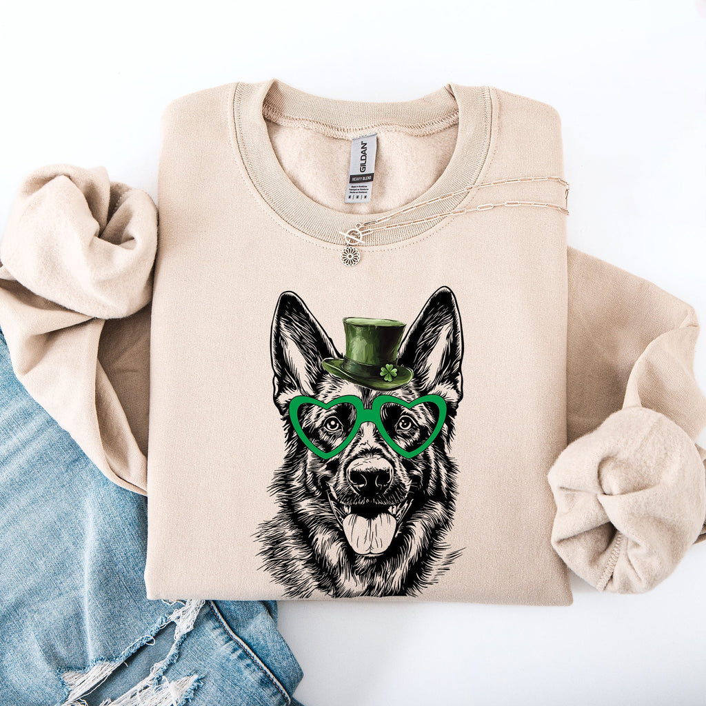German Shepherd, Adorable Dog, St Patrick's Day, Lucky, Irish Sweatshirt - Che Cose Belle
