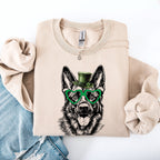 German Shepherd, Adorable Dog, St Patrick's Day, Lucky, Irish Sweatshirt - Che Cose Belle