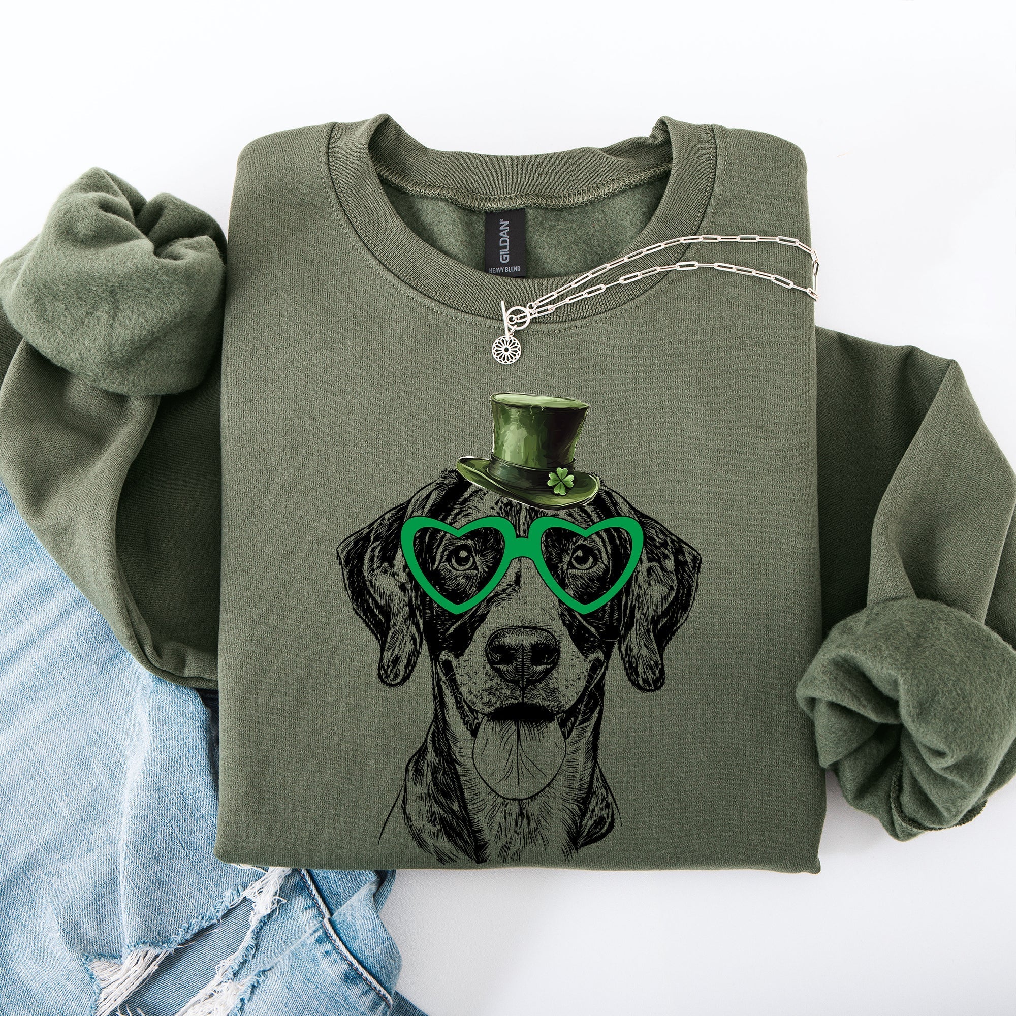 German Shorthaired, Adorable Dog, St Patrick's Day, Lucky, Irish Sweatshirt - Che Cose Belle