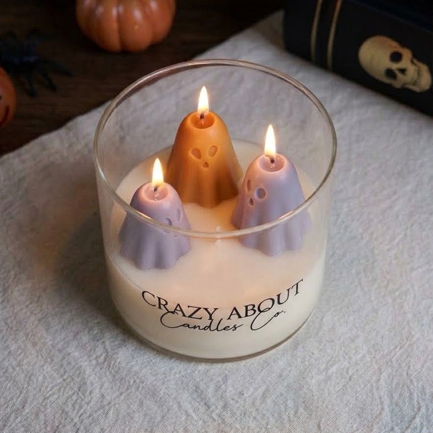 Ghost Trio Pastel Halloween Candle | Triple-Wick - Che Cose Belle