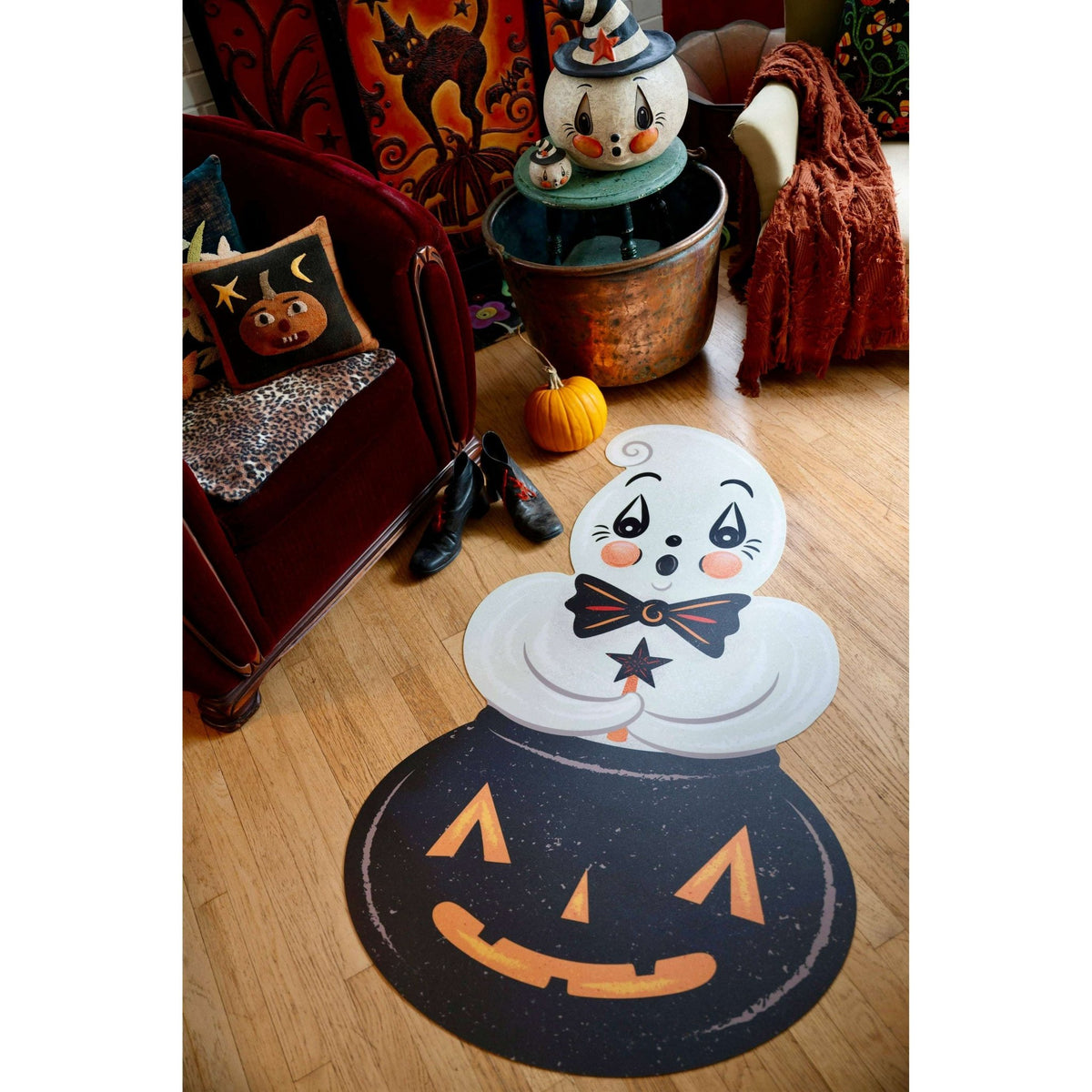 Ghostie in Caudron Die Cut Vinyl 76" Halloween Floor Decor by Johanna Parker - Che Cose Belle