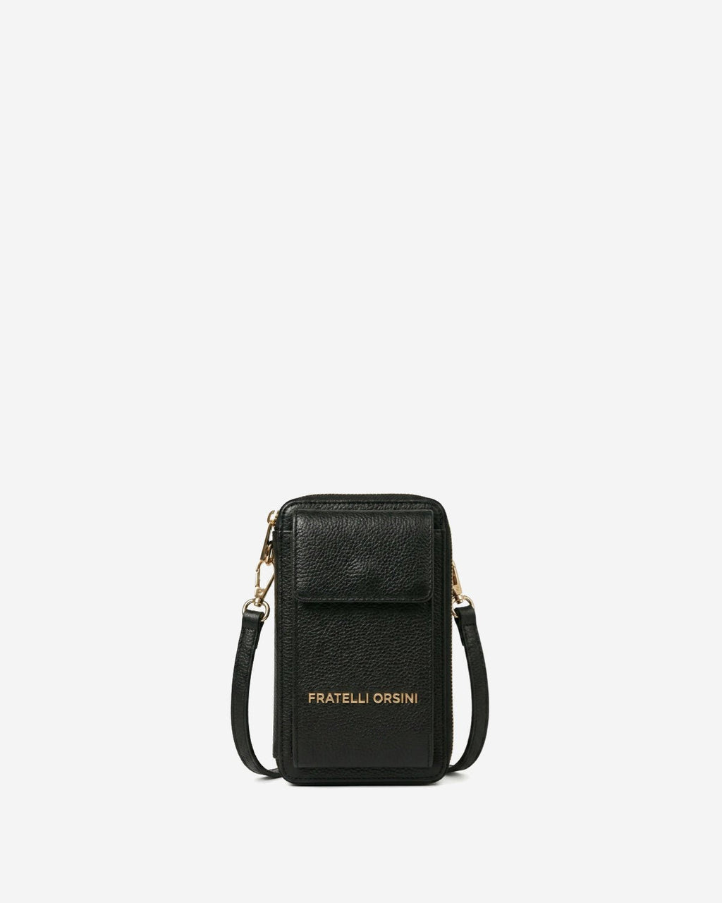 Giada (black) - Italian women's crossbody phone wallet with shoulder strap - Che Cose Belle