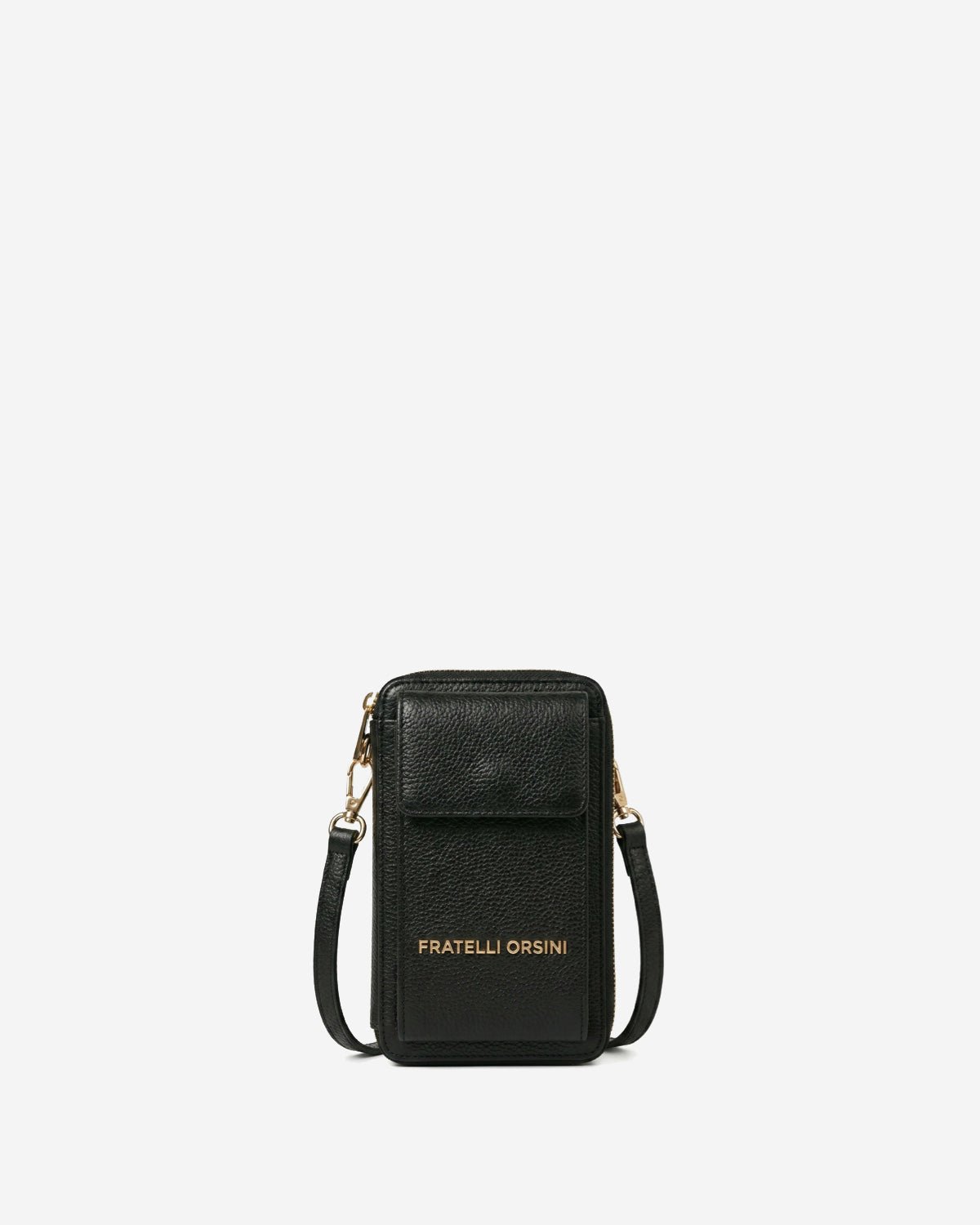 Giada (black) - Italian women's crossbody phone wallet with shoulder strap - Che Cose Belle