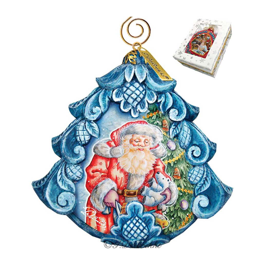 Gift Giving Pleasure Sculpted Hand-Painted Christmas Ornament by G. DeBrekht - Christmas Santa Snowman Décor - 610271 - Che Cose Belle