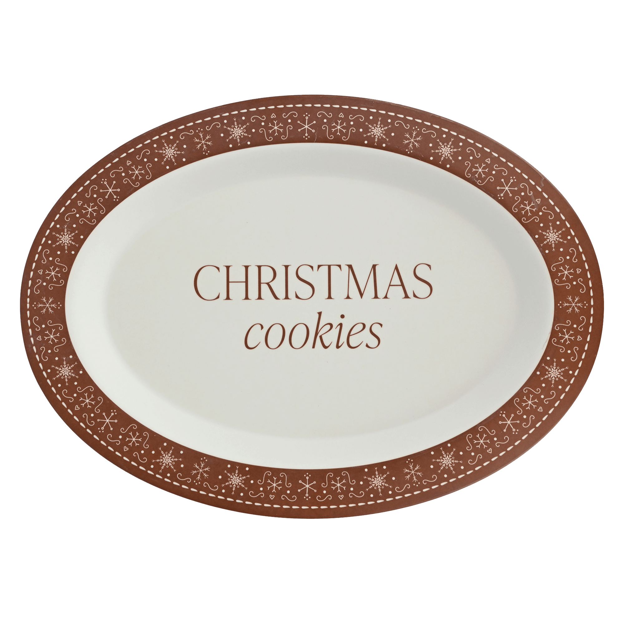 Gingerbread Oval Christmas Cookie Tray - Che Cose Belle