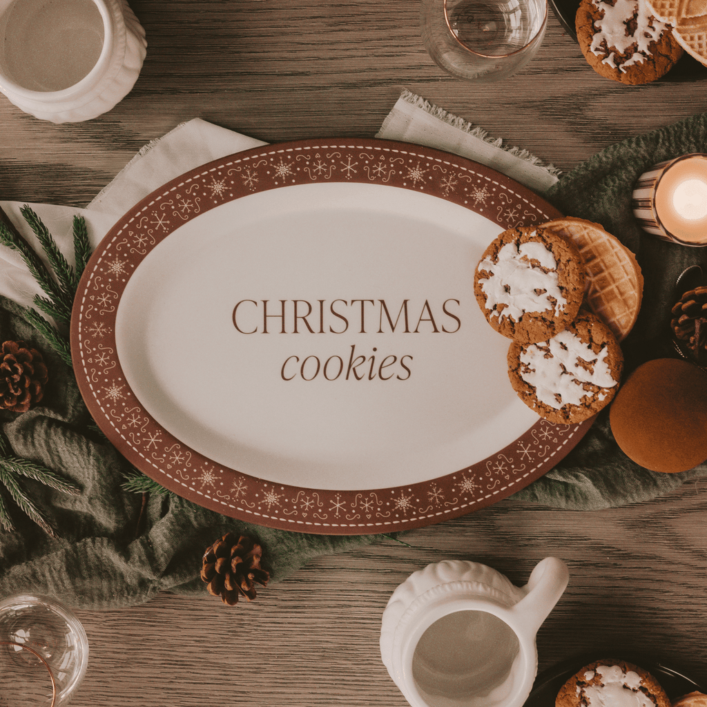 Gingerbread Oval Christmas Cookie Tray - Che Cose Belle
