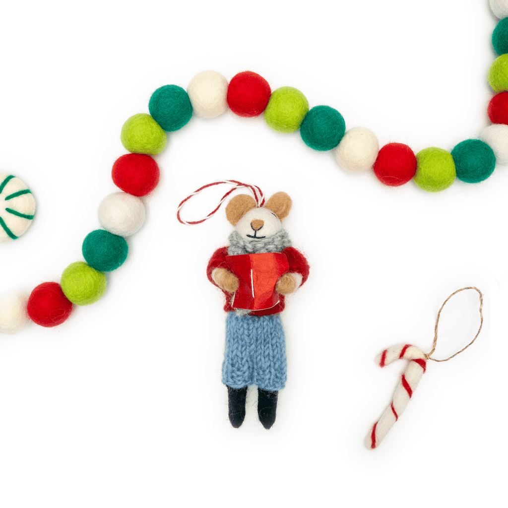 Ginny and Chris Boho Mouse Eco Ornaments - Set of 2 - Che Cose Belle