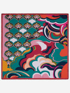 Giorgia (green/pink) - Italian soft and lightweight foulard made from pure silk - Che Cose Belle
