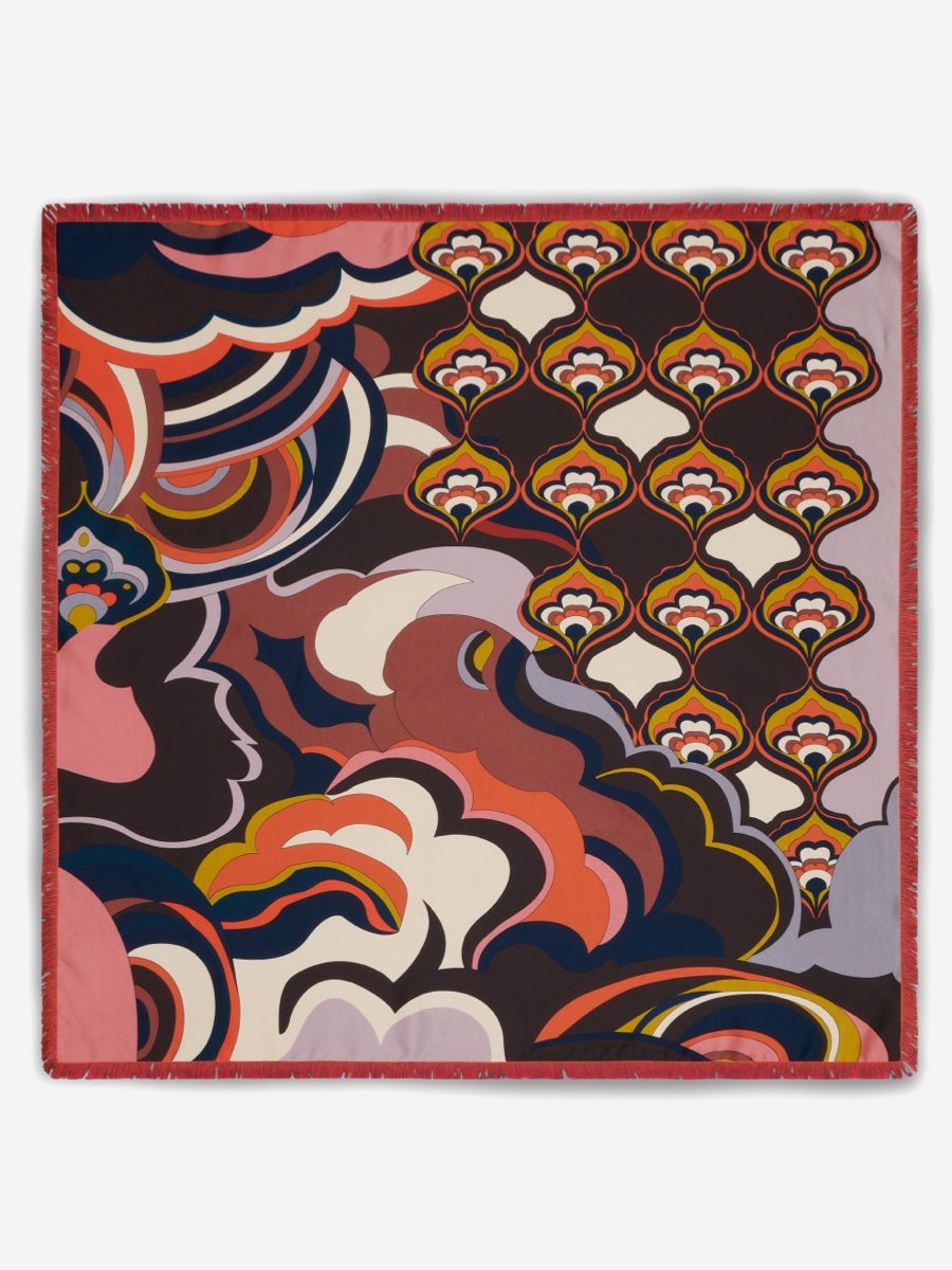 Giorgia (green/pink) - Italian soft and lightweight foulard made from pure silk - Che Cose Belle