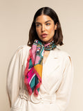 Giorgia (green/pink) - Italian soft and lightweight foulard made from pure silk - Che Cose Belle