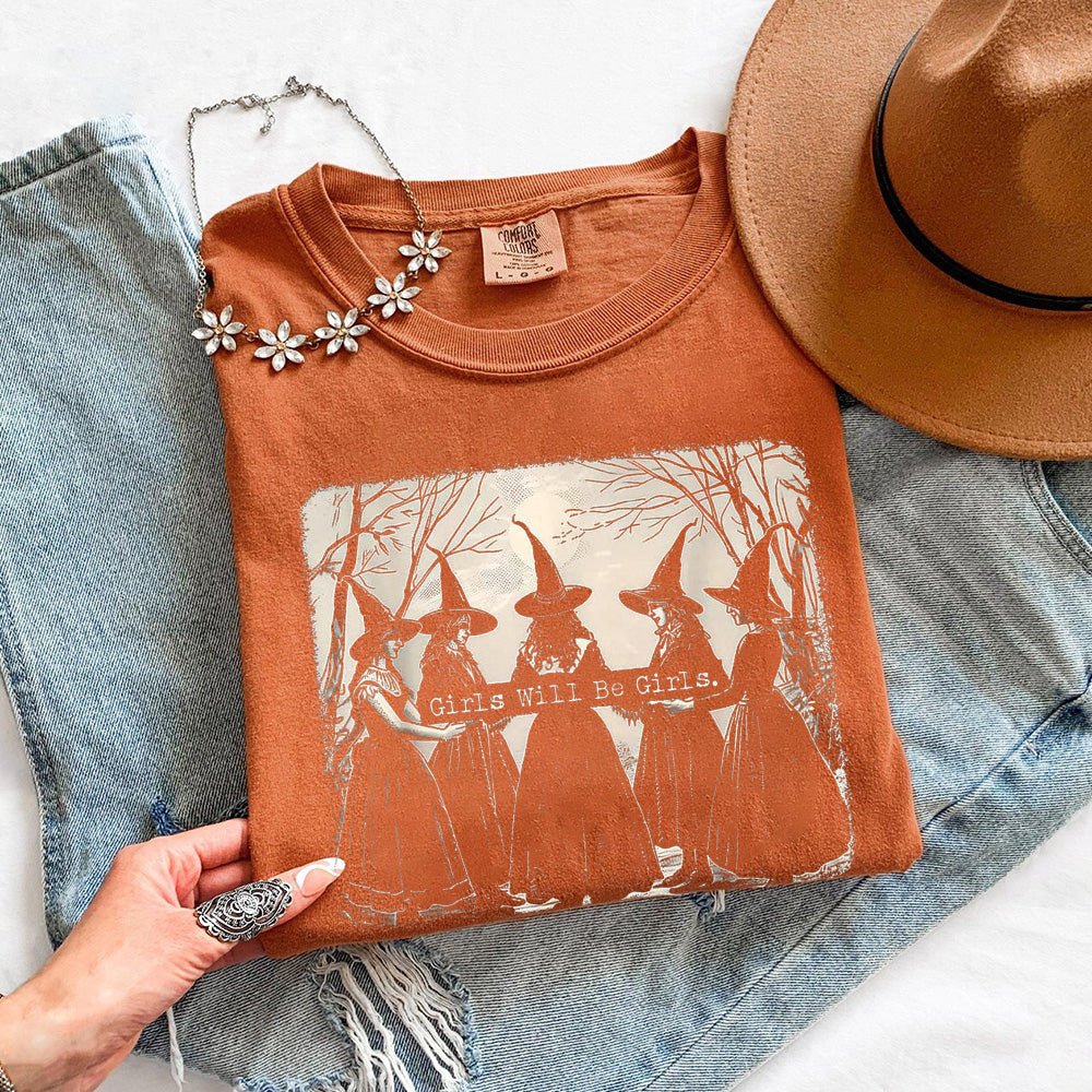 Girls Will Be Girls Comfort Colors T-Shirt - Halloween Tee - Che Cose Belle