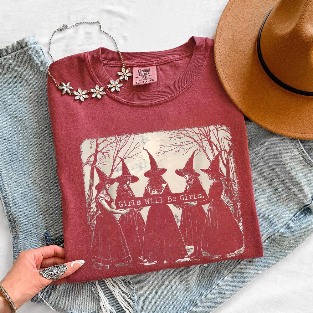 Girls Will Be Girls Comfort Colors T-Shirt - Halloween Tee - Che Cose Belle