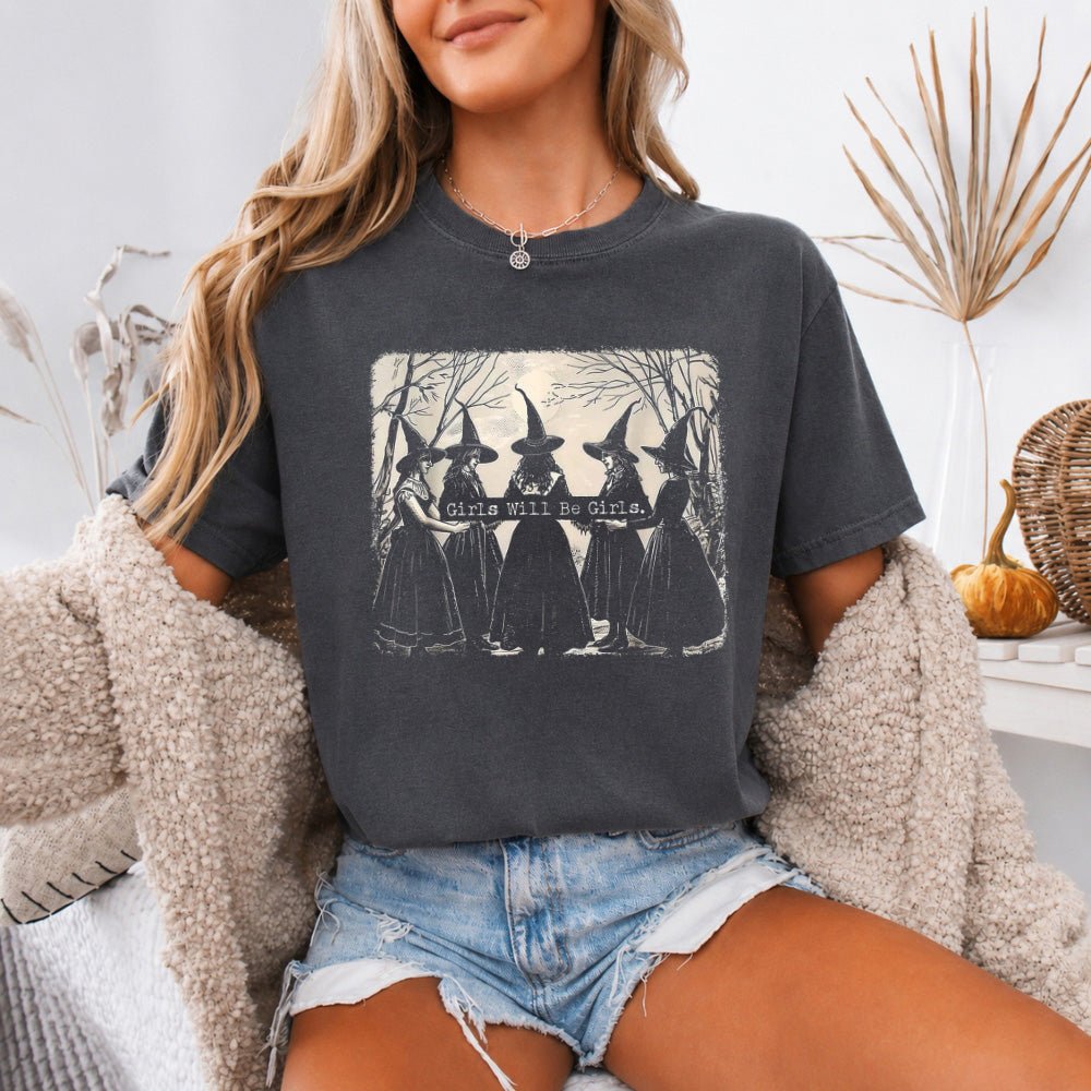 Girls Will Be Girls Comfort Colors T-Shirt - Halloween Tee - Che Cose Belle