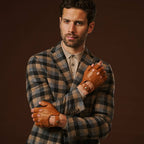 Giuseppe (cognac) - Italian lambskin fingerless leather driving gloves - Che Cose Belle