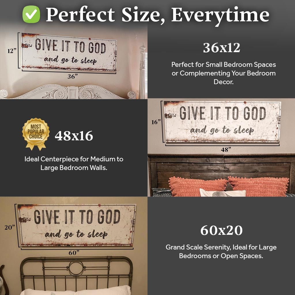 Give It to God and Go to Sleep – Rustic Christian Wall Art for Peaceful Nights - Che Cose Belle