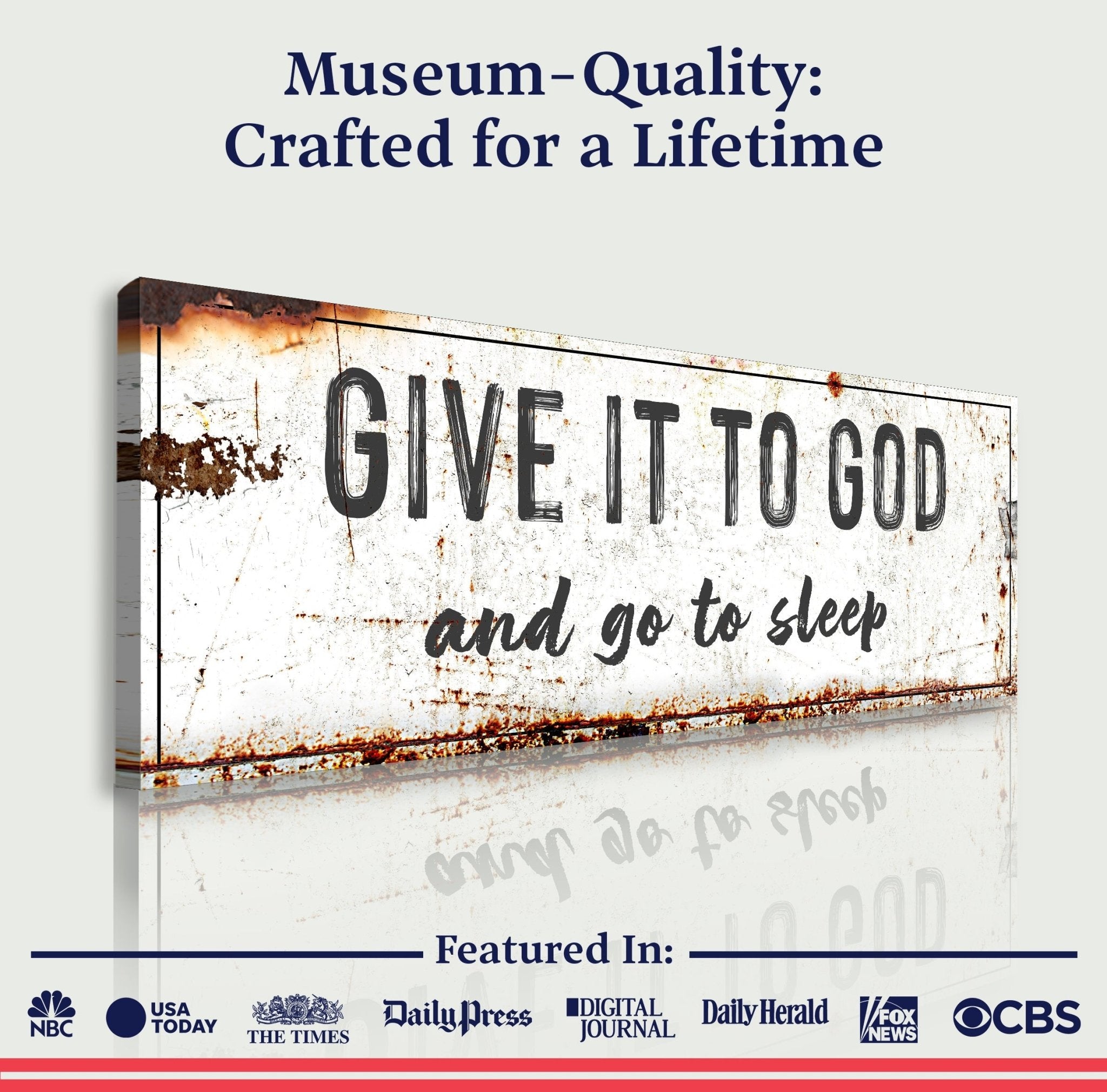 Give It to God and Go to Sleep – Rustic Christian Wall Art for Peaceful Nights - Che Cose Belle