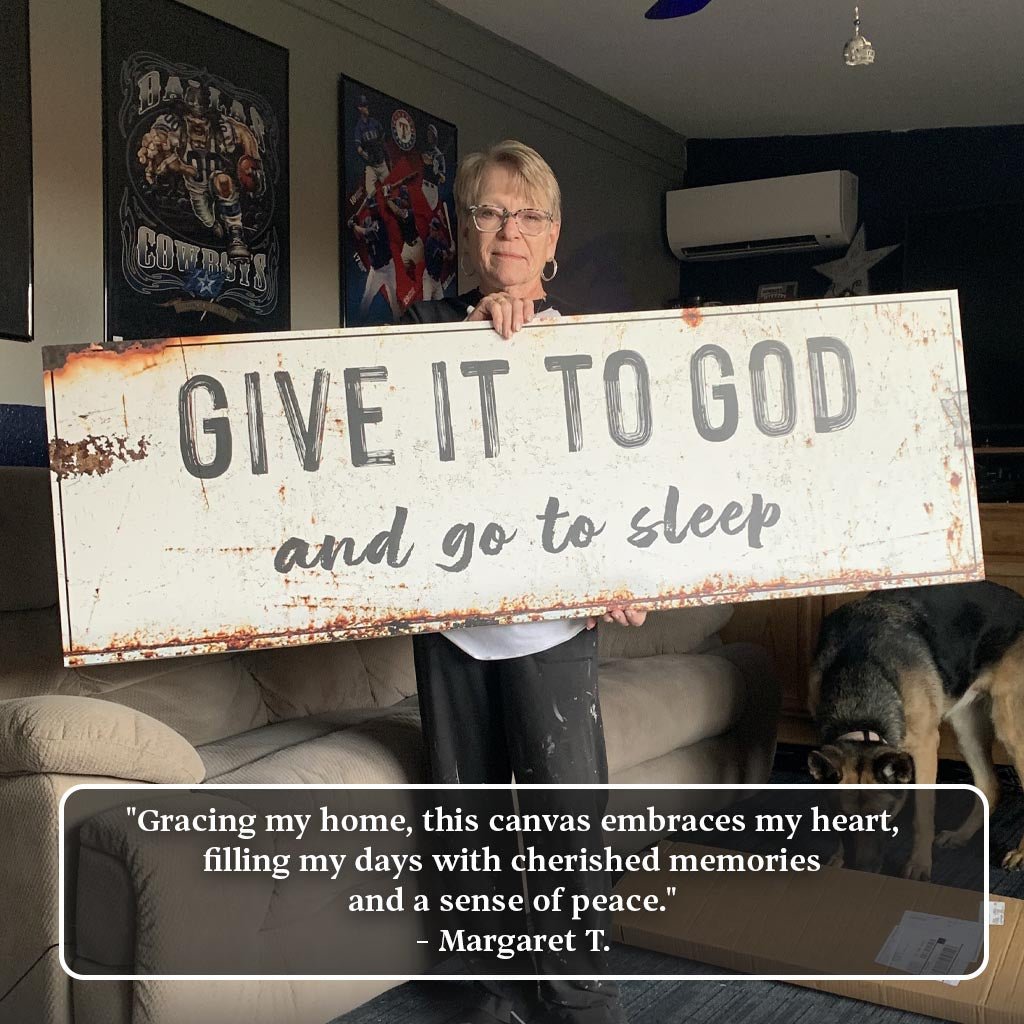 Give It to God and Go to Sleep – Rustic Christian Wall Art for Peaceful Nights - Che Cose Belle