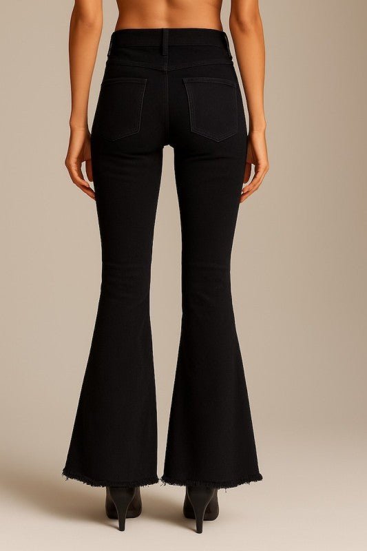 GJG Denim Burnt Orange Suede Bell Bottom Jean - Che Cose Belle