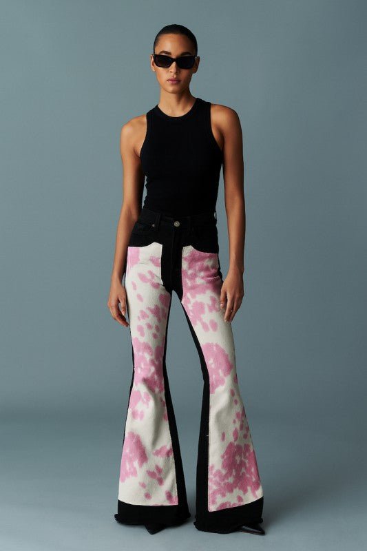 GJG Denim Rodeo Bell Bottom - Black Pink - Che Cose Belle