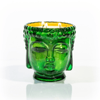 24K Gold Emerald Green Glass Buddha Luxury Candle