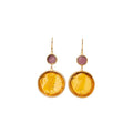 Glass Coin of Athens Motif Double Drop Earrings - Che Cose Belle