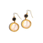 Glass Coin of Athens Motif Double Drop Earrings - Che Cose Belle