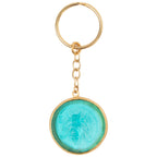 Glass Coin of Ephesos Key Ring (Teal Tone) - Che Cose Belle